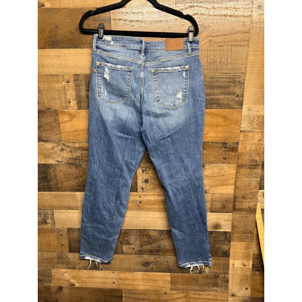 Judy Blue Distressed Boyfriend Jeans High Rise Button Fly Medium Wash 9/29 - Picture 10 of 10